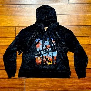 #38 Wrangler Women’s Way Out West Fringe Hoodie XL